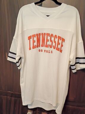 Women's Gameday Couture Oversized White Mesh Tennessee 'Go Vols' Fan Jersey